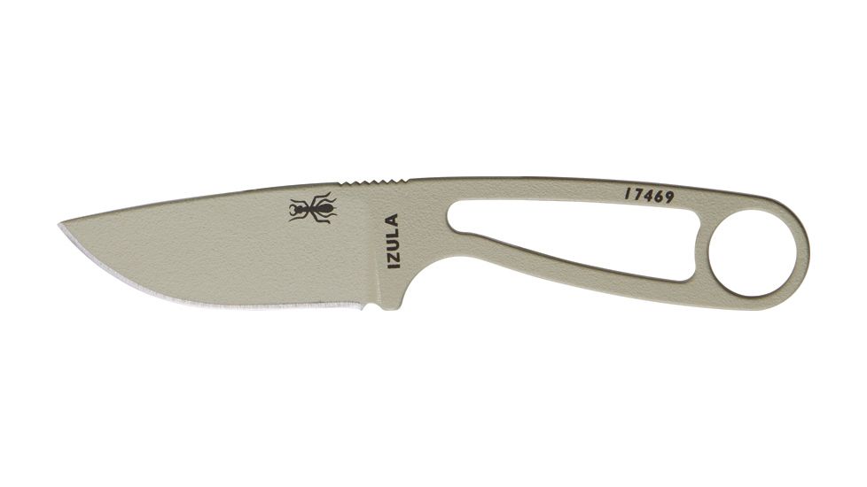 Esee Izula Desert Tan Fixed Blade Knife, 2.5in, Drop Point, Skeletonized Handle RCIDT