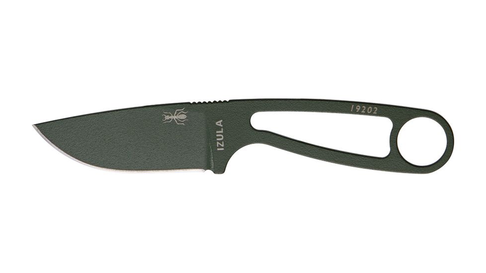 Esee Izula OD Green Fixed Blade Knife, 2.5in, Drop Point, Skeletonized Handle RCIOD