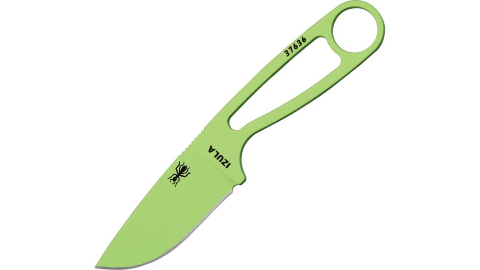 Esee Izula Venom Green with Kit Fixed Blade Knife,cord,rings,firerod,whistle,hook,hardware,card ESIZVGKIT