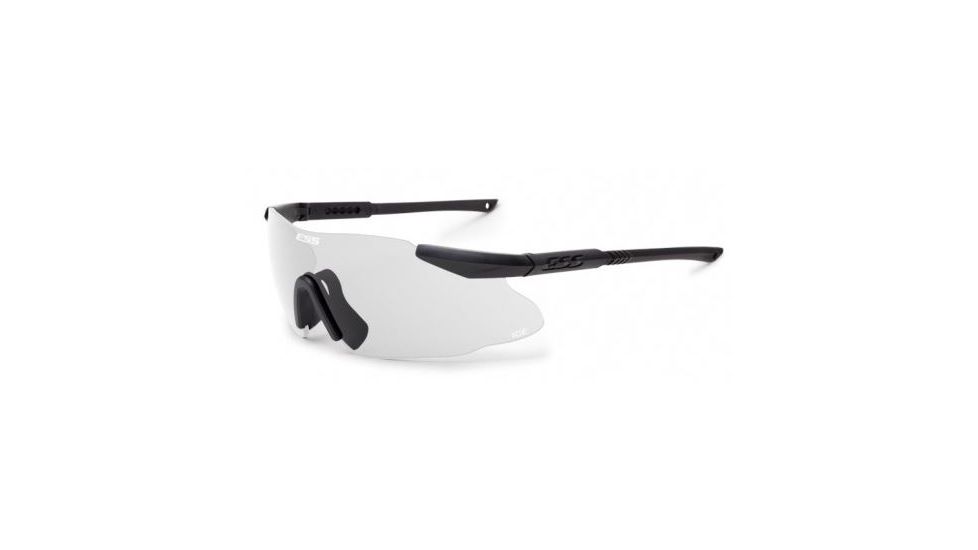 ESS ICE ONE Ballistic Eyeshield Kit,Black Frame,Nosepiece,Clear Lens,Pouch 740-0005