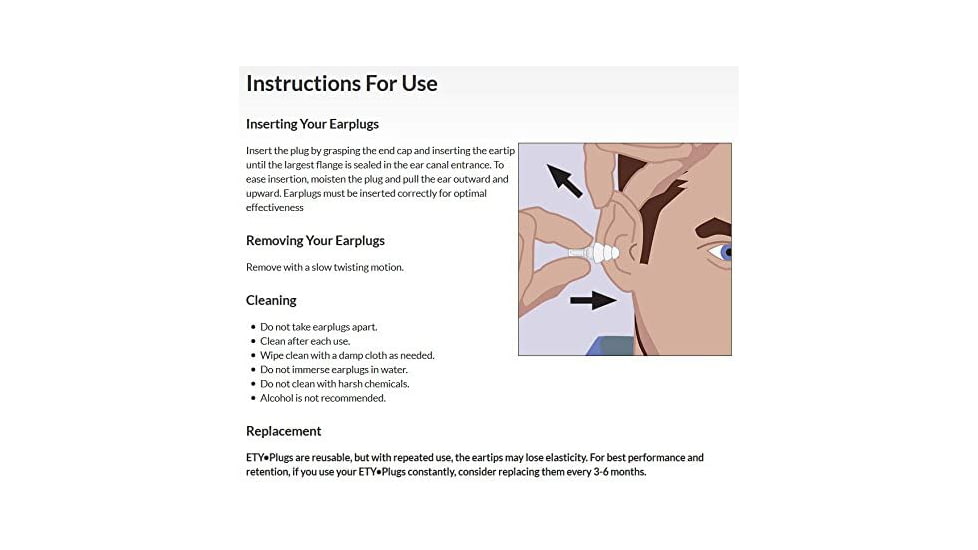 Etymotic Research ER20 High-Fidelity Earplugs, White, Large, ER20-CCC-C