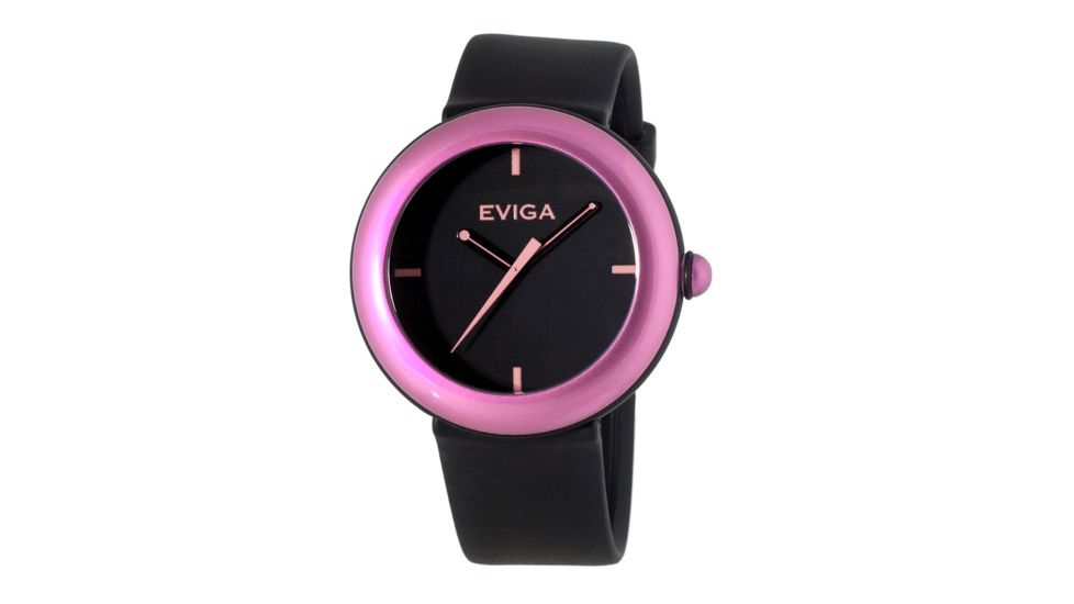 Eviga Cf3702 Cirkle Mens Watch - Black Band, Pink Bezel