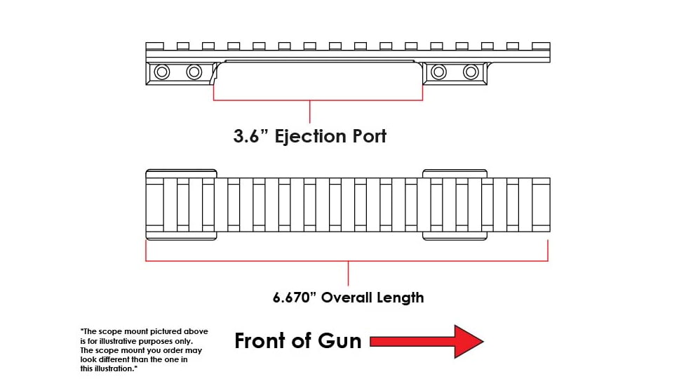 Evolution Gun Works HD Picatinny Scope Mount, CZ 550/Mossberg Model 590, Magnum Action, 20 MOA, Matte Black Hardcoat, 80922