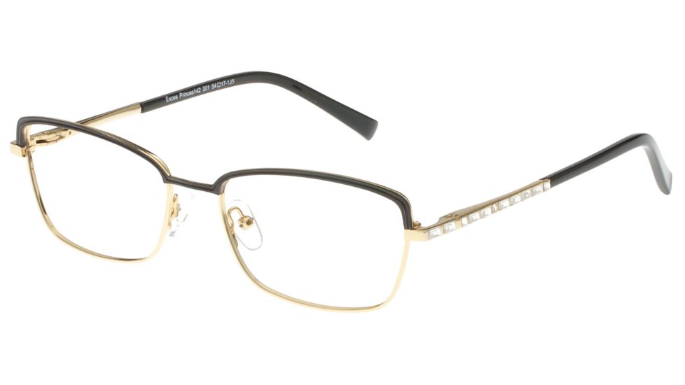 Exces Princess 142 Bifocal Prescription Eyeglasses, Black/Gold Frame, EXP142301BI