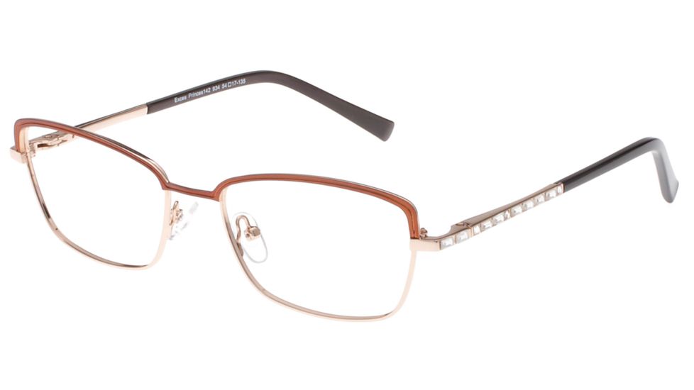 Exces Princess 142 Bifocal Prescription Eyeglasses, Brown/Rose Gold Frame, EXP142934BI
