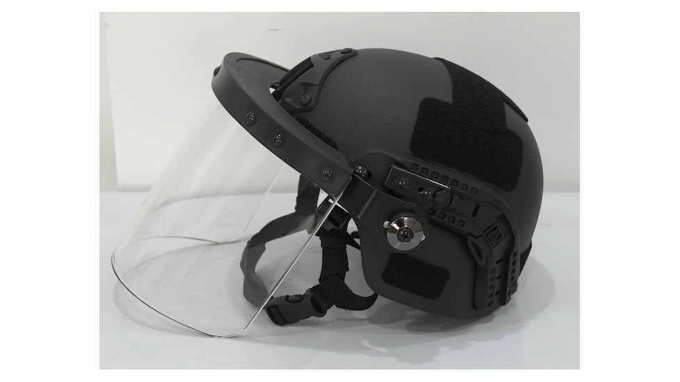 ExecDefense USA Riot Visor, Compatible PASGT / MICH Helmet, Transparent, Universal Size, E-RV-C