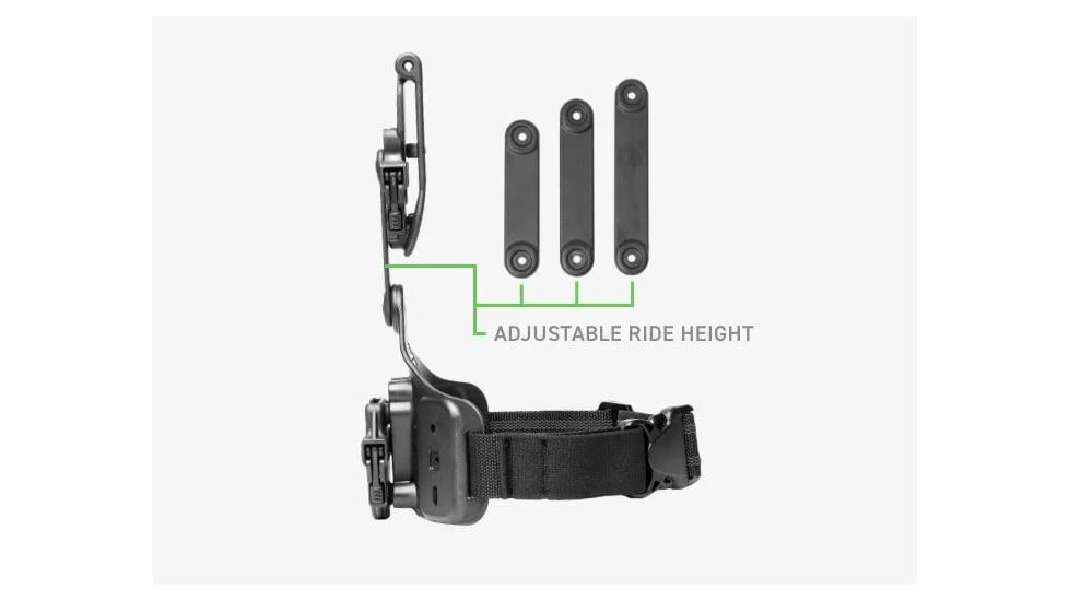 Alien Gear Holsters Rapid Force Expansion Dynamic Drop Leg Holster With Locking Belt Slide w/ Standard Strap w/Standard Buckle w/Clamshell Packaging, Matte Black, RFX-DD-BK-LBS-S-LK-C