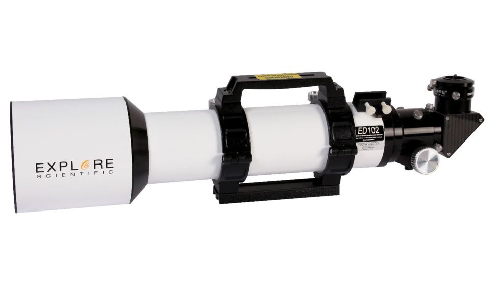 Explore Scientific ED102 Classic White Essential Series f/7 Air Spaced Triplet w/EXOS-2GT GoTo Computerized German Equatorial Mount ED10207-EXOS2GT