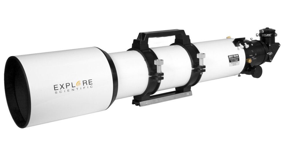 Explore Scientific ED127 Classic White Aluminum f/7.5 Air-Spaced Triplet w/ Hoya FCD100 Optics and 3in Starlight Feathertouch Focuser, FCD100-127075-T3-01