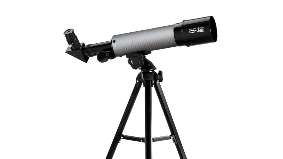 ExploreOne CF350 Silver Carbon Fiber AZ Mount Telescope, 50mm, 88-10052-CF