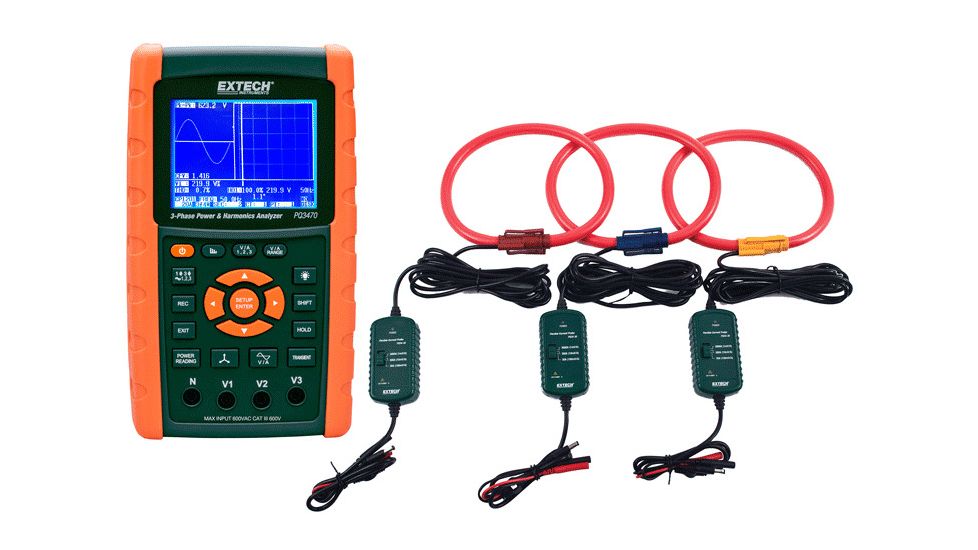 Extech Instruments 3000A 3-Phase Graphical Power Analyzer/Datalogger Kit, PQ3470-30