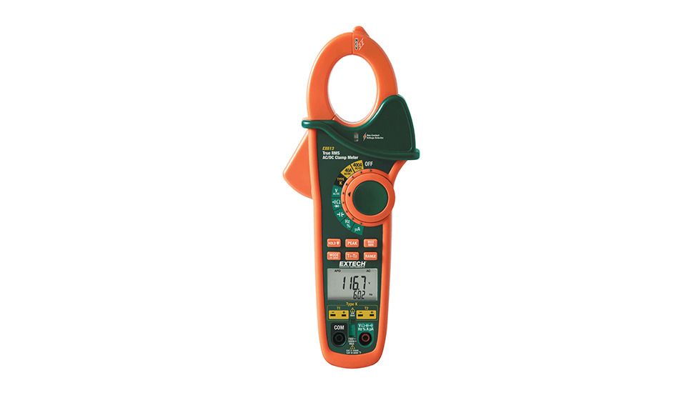 Extech Instruments Clamp Meter, Ac/Dc Trms Dual Type K, EX613