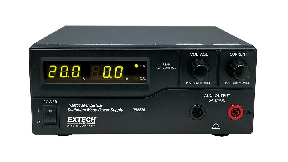 Extech Instruments Dc Power Supply 30V/20A Switching/120Vac, 382275