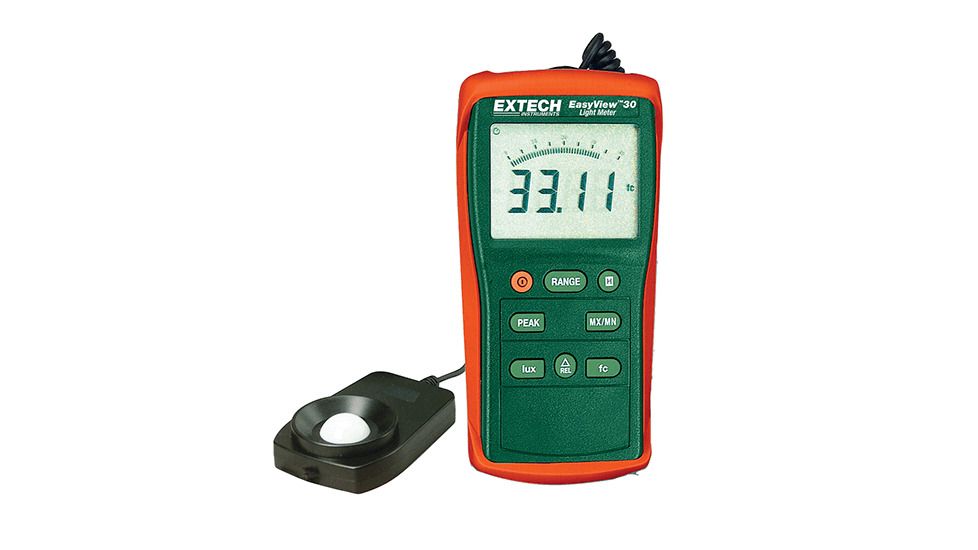 Extech Instruments Light Meter, Wide Ranging Easy View 30 Series, EA30