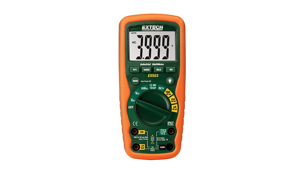 Extech Instruments Multimeter, Heavy Duty, Waterproof, EX503