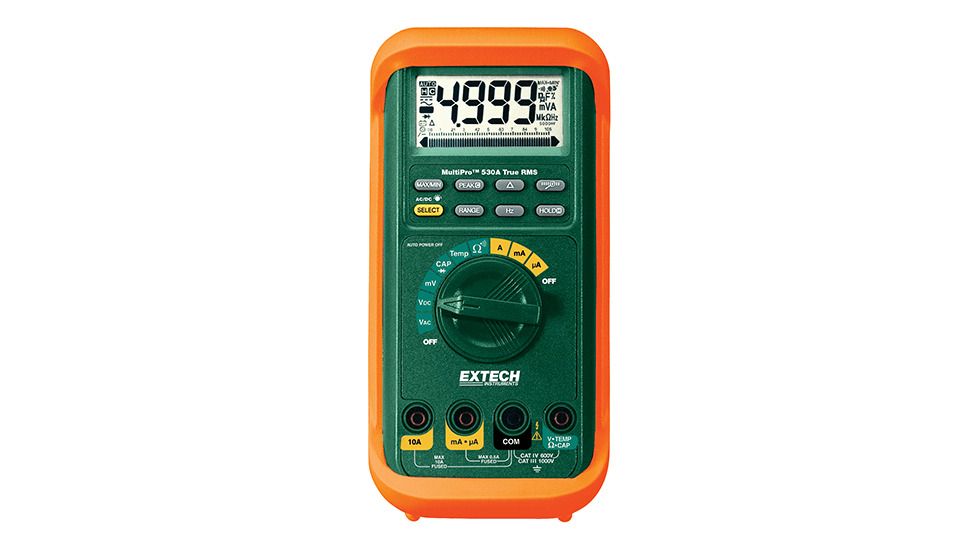 Extech Instruments Multimeter, Multipro Trms Professional W/Temp, MP530A