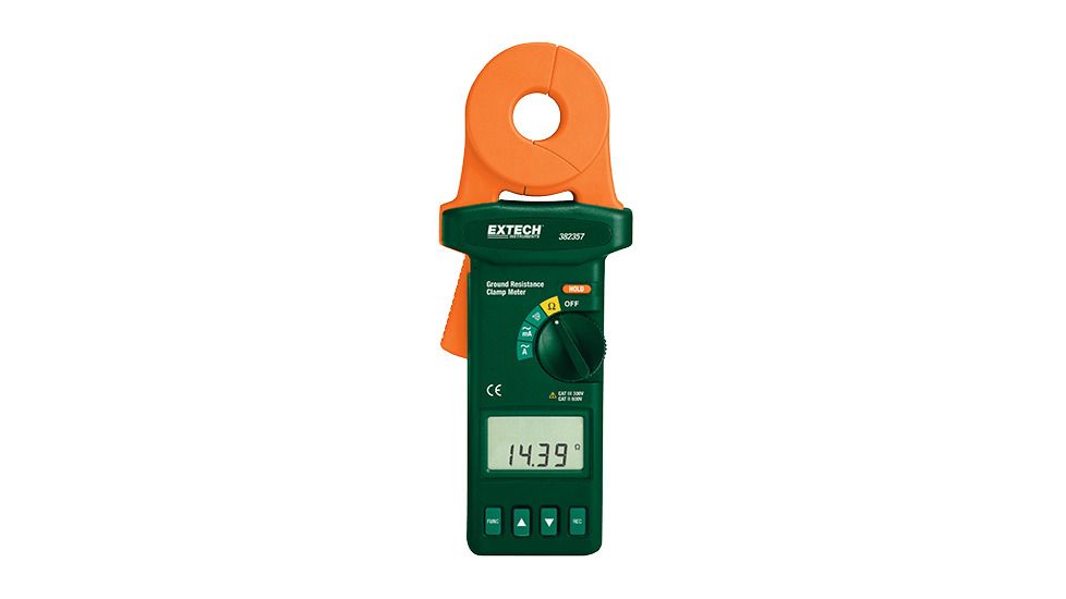 Extech Instruments Resistance Tester Clamp-On, Ground, 382357