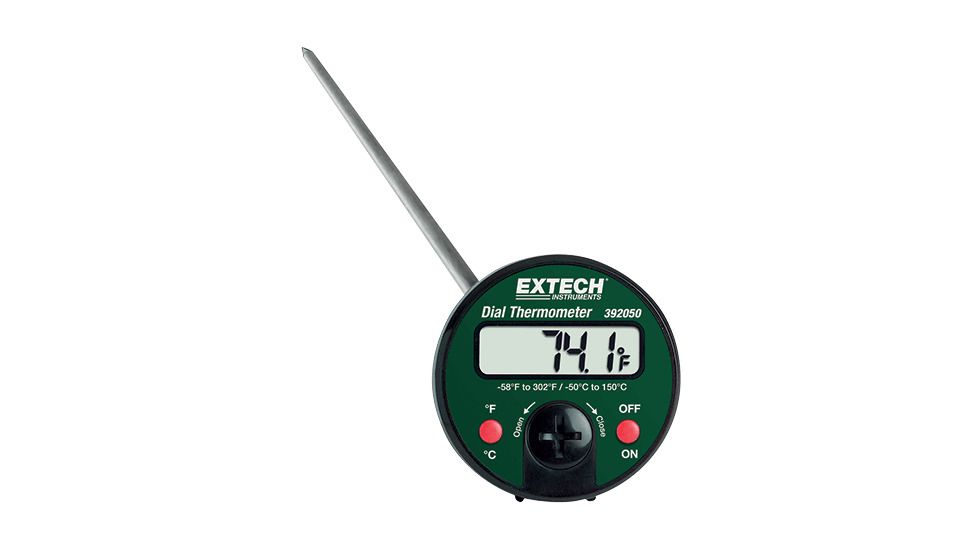 Extech Instruments Thermometer, Stem 2in Digital Dial, C/F, 392050