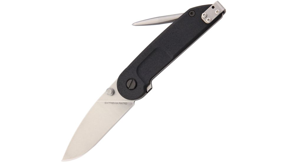 Extrema Ratio BF M1A2 Satin Folder Folding Knife,2.75in,Bohler N-690 Steel,Drop Point,Satin,Black,Aluminum Handle EX135M1A2
