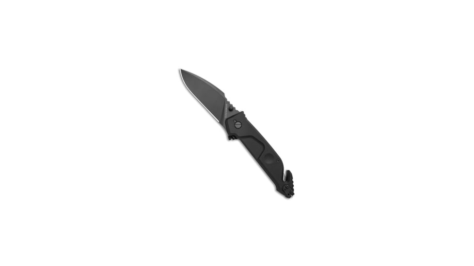 Extrema Ratio Extrema Ratio MF1 Black Liner Lock Knife Black Aluminum w/ Belt Cutter Black, Black, Bohler N690, adult, BHQ-46495