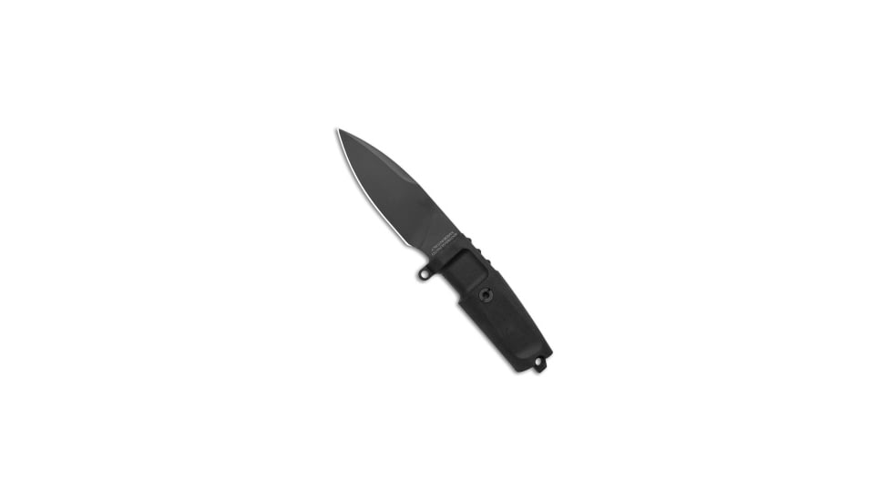 Extrema Ratio Extrema Ratio Shrapnel Fixed Blade Knife Black Forprene 3.75" Black Testudo, Black, Bohler N690, adult, BHQ-46518