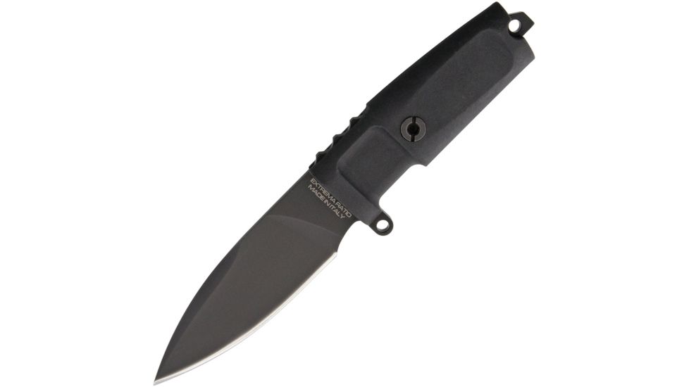 Extrema Ratio Shrapnel OG FH Black Fixed Blade Knife, 4.25in, Bohler N-690 Steel, Standard Edge, Drop Point, Handle EX0112BLK
