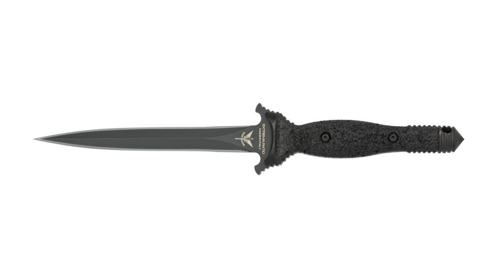 Extrema Ratio Suppressor Fixed Blade Knife, 7in, Cobalt Steel Double Edge Blade, Black Textured Polyamide Handle EX312SUPP