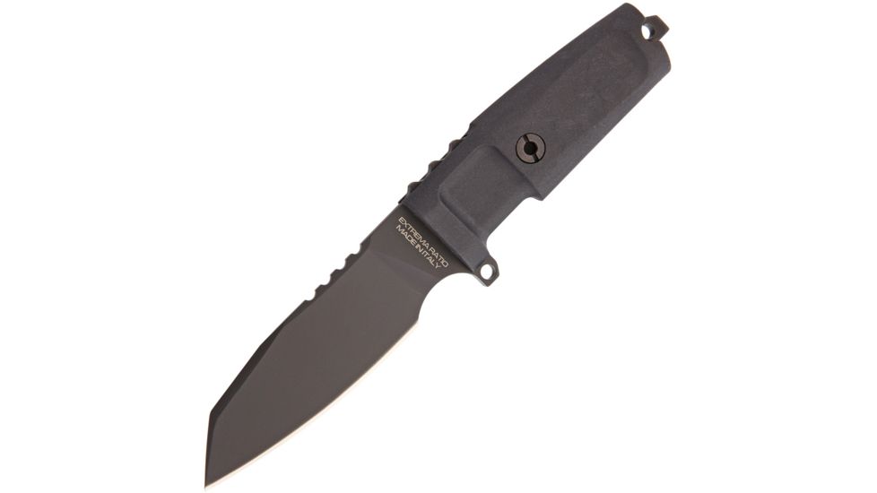 Extrema Ratio Task C Fixed Blade Black Fixed Blade Knife, 3.5in, Bohler N-690 Steel, Tanto, Handle EX084TSKCBL