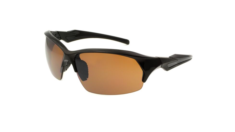 Extreme Optiks EOG 12 Sunglasses, Shiny Black Frame, Smoke HD with Silver Mirror Flash Lens, 10228950.FGX