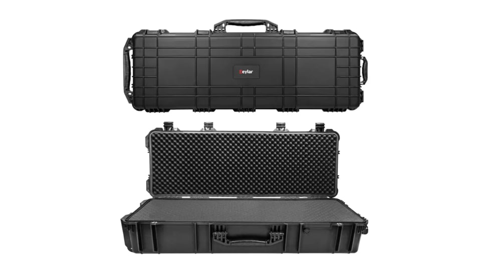 Eylar Extra Large Deep 44in Waterproof Roller Hard Rifle Case w/Foam, Black, SA00068