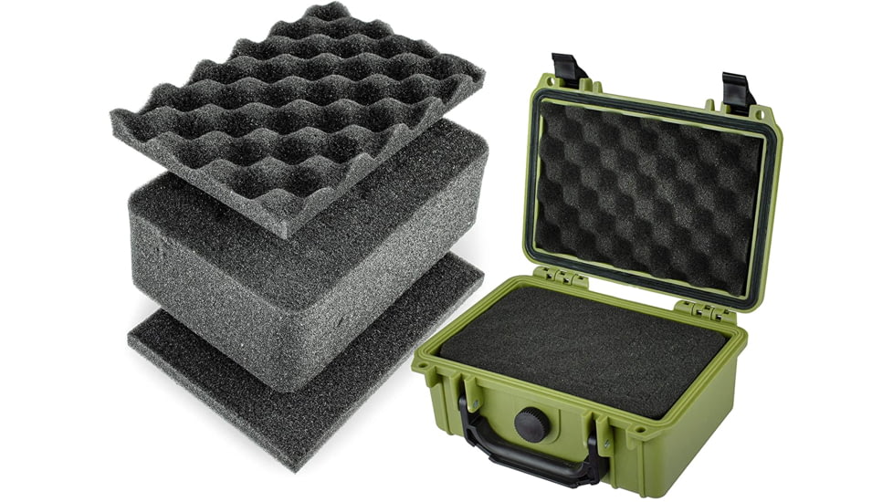 Eylar Protective Gear and Camera Hard Case Water &amp; Shock Proof w/Foam, Green, SA00011-Grn