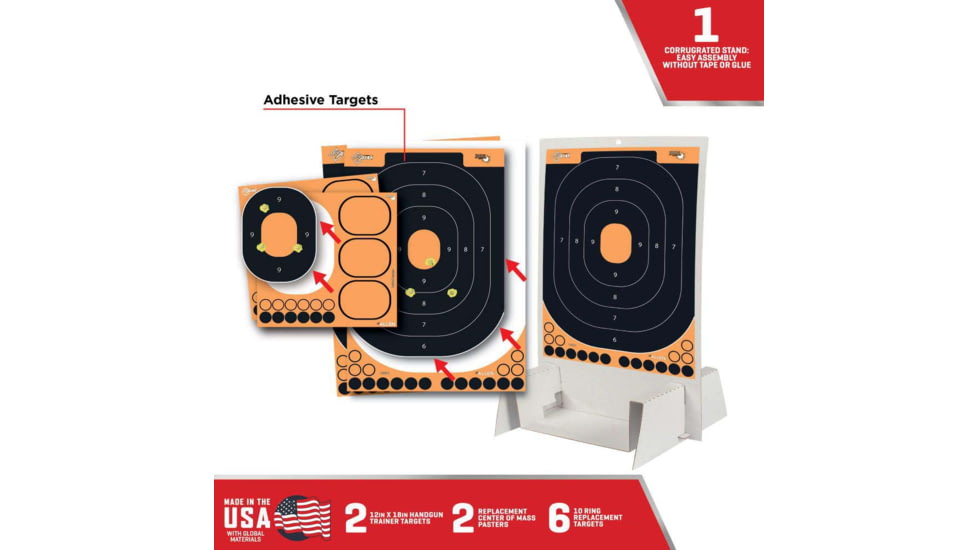 EZ-Aim 15548 Splash Reactive Trainer Kit Self-Adhesive Paper Handgun Yellow Oval