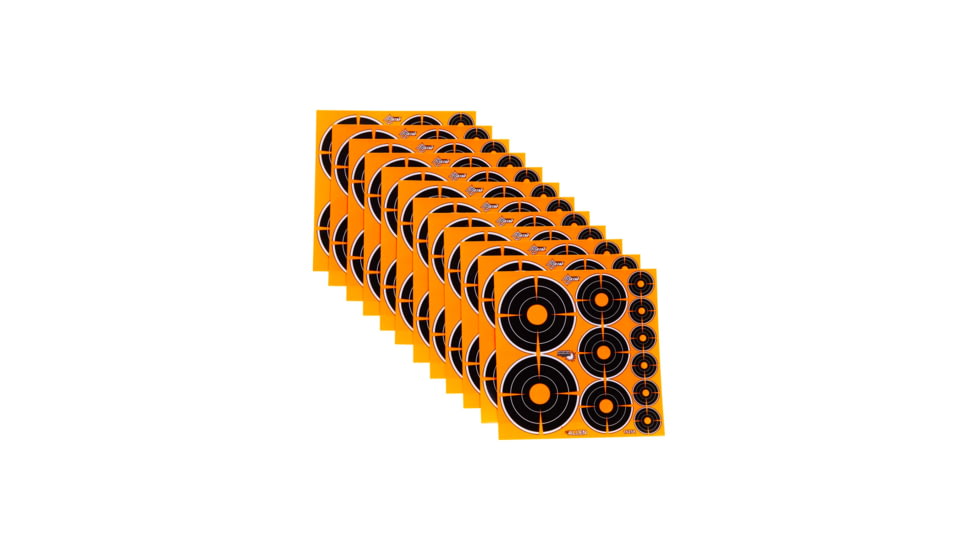 EZ-Aim Allen Adhesive Splash Bullseye Variety Pack Targets, Orange, 1in, 2in, 3in, 15254