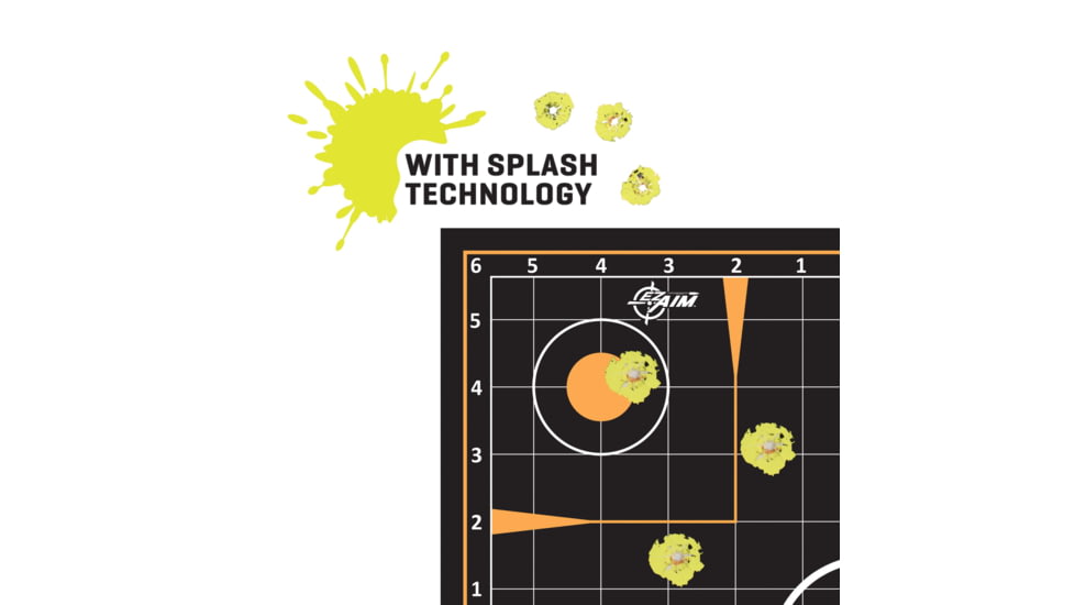 EZ-Aim Allen Reactive Sight Grid Paper Shooting Target, 12x12in, 10-Pack, Black/Orange, 15314-10