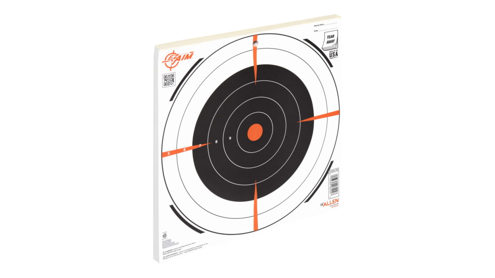 EZ-Aim Allen Shooting Target Bullseye Paper Hanging, 100 Pack, 12x12in, Black/White, 15334-100