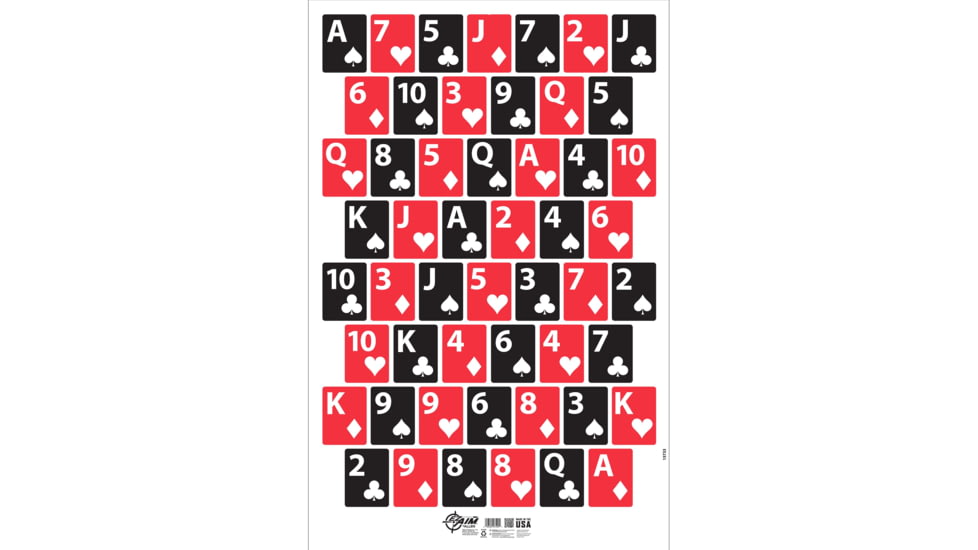 EZ-Aim Deck of Cards Shooting Target &amp; Backer, Corrugated, 23x 35,in White, 15733