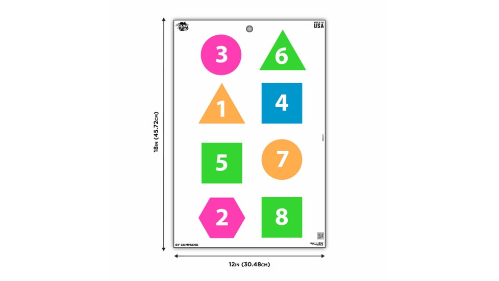 EZ-Aim Fun Group Paper Shooting Targets, 12inW x 18inH, 8-Targets, Multi, 15643