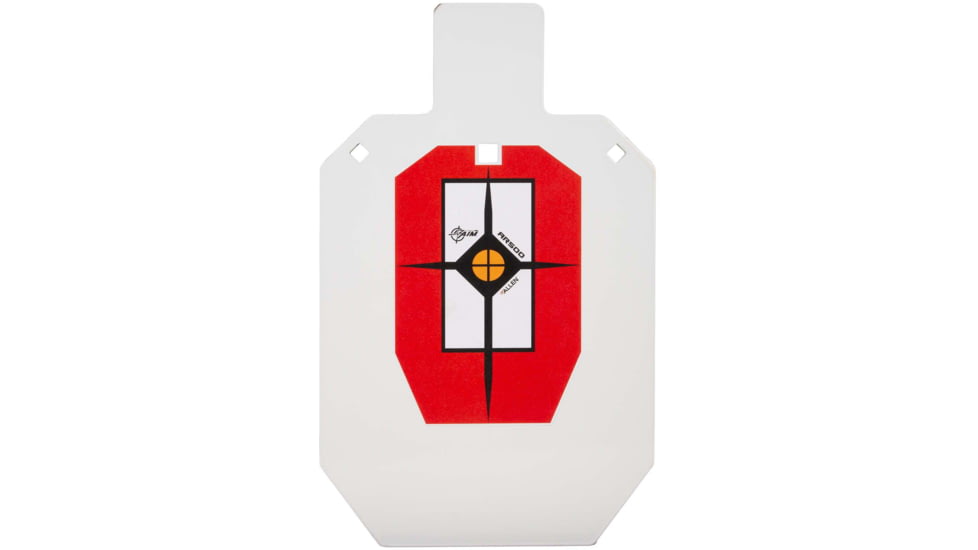 EZ-Aim Hardrock AR500 IPSC Silhouette Shooting Target, White/Red/Black, 14.875 in x 9 in, 15371