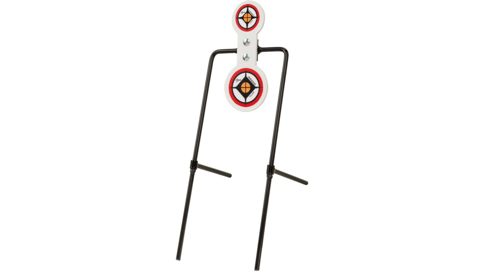 EZ-Aim Hardrock AR500 Round Spinner Targets and Stand, Rimfire Rounds, Centerfire Pistols, White/Red/Black, 7.375W x 21.75H, 15344