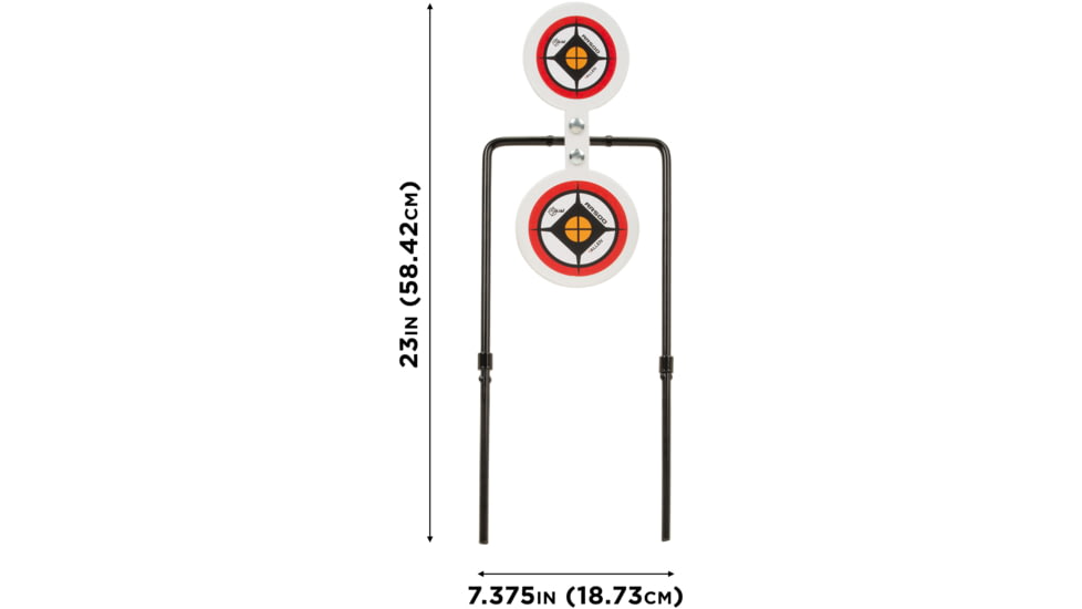EZ-Aim Hardrock AR500 Round Spinner Targets &amp; Stand, Rimfire Rounds &amp; Centerfire Pistols, 7.375W x 23H, White/Red/Black, White/Red/Black, 7.375W x 23H, 15366