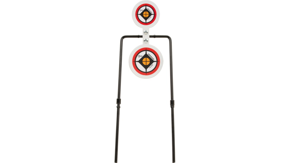 EZ-Aim Hardrock AR500 Round Spinner Targets &amp; Stand, Rimfire Rounds &amp; Centerfire Pistols, 7.375W x 23H, White/Red/Black, White/Red/Black, 7.375W x 23H, 15366