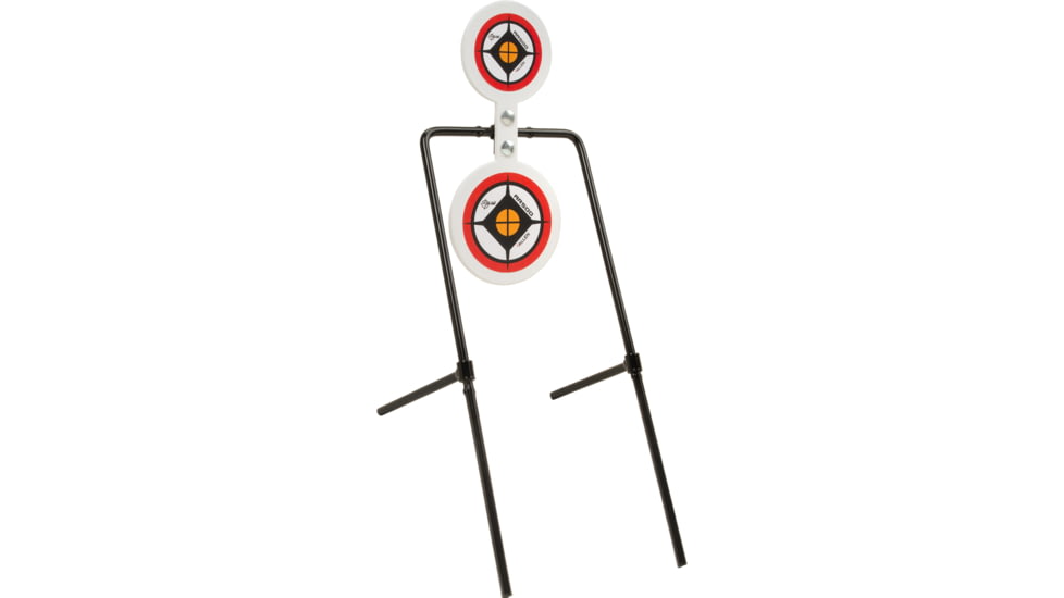 EZ-Aim Hardrock AR500 Round Spinner Targets &amp; Stand, Rimfire Rounds &amp; Centerfire Pistols, 7.375W x 23H, White/Red/Black, White/Red/Black, 7.375W x 23H, 15366
