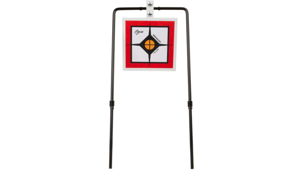 EZ-Aim Hardrock AR500 Square Spinner Target &amp; Stand, Rimfire Rounds &amp; Centerfire Pistol, White/Red/Black, 9.5W x 20H, 15367