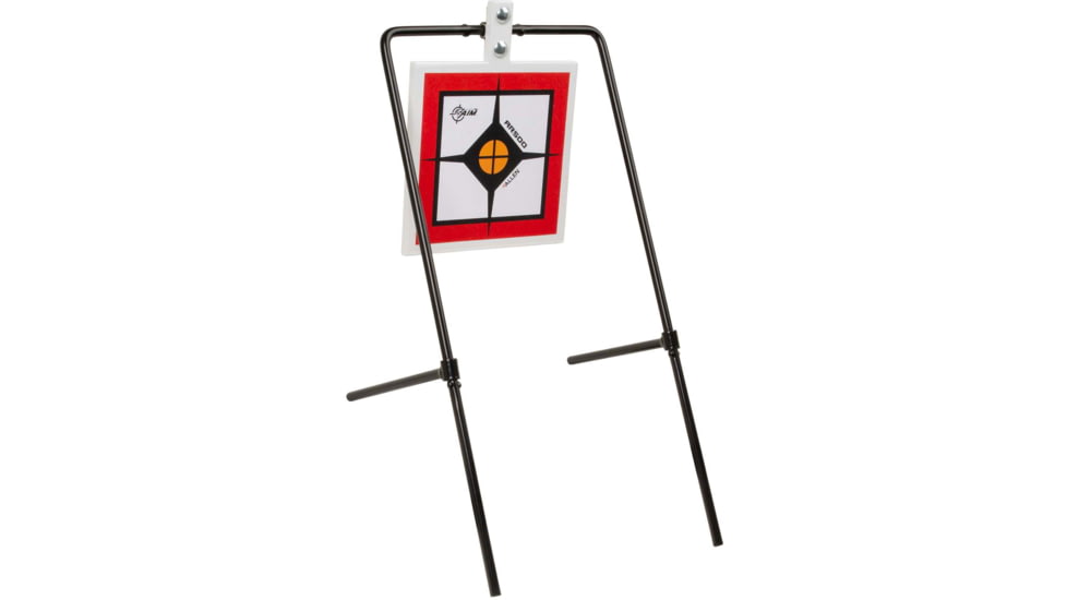 EZ-Aim Hardrock AR500 Square Spinner Target &amp; Stand, Rimfire Rounds &amp; Centerfire Pistol, White/Red/Black, 9.5W x 20H, 15367
