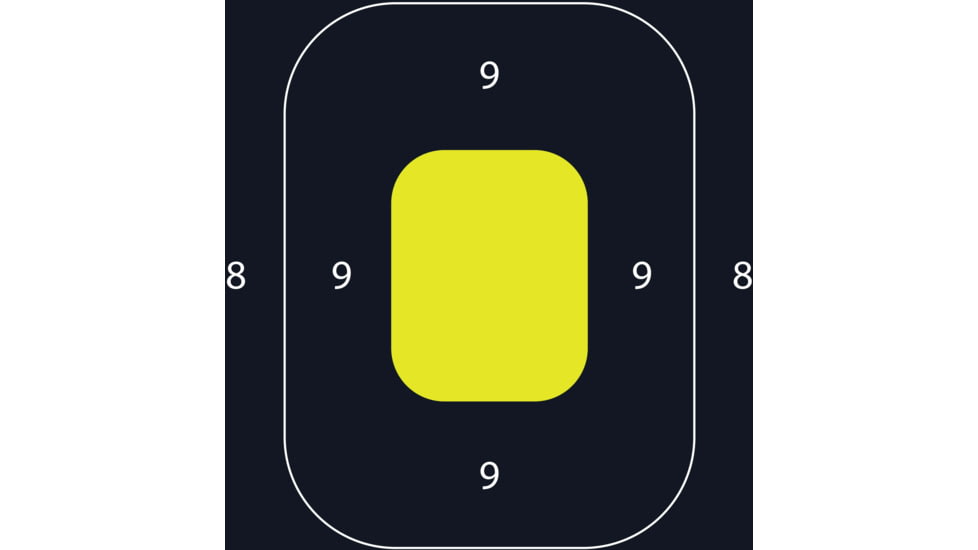 EZ-Aim Non-Adhesive Paper Splash Shooting Targets, IPSC Silhouette, 8-Pack, Black/Chartreuse, 12 in x 18 in, 15372