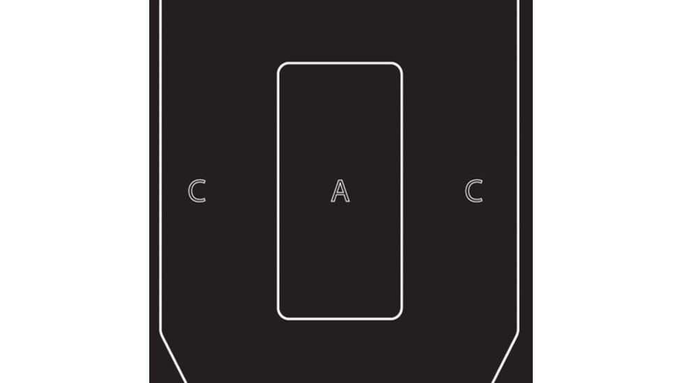 EZ-Aim Paper Shooting Targets, IPSC Silhouette, Peel Away Target Pad, 12inW x 18inH, 50-Pack, Black/White, 15551-50