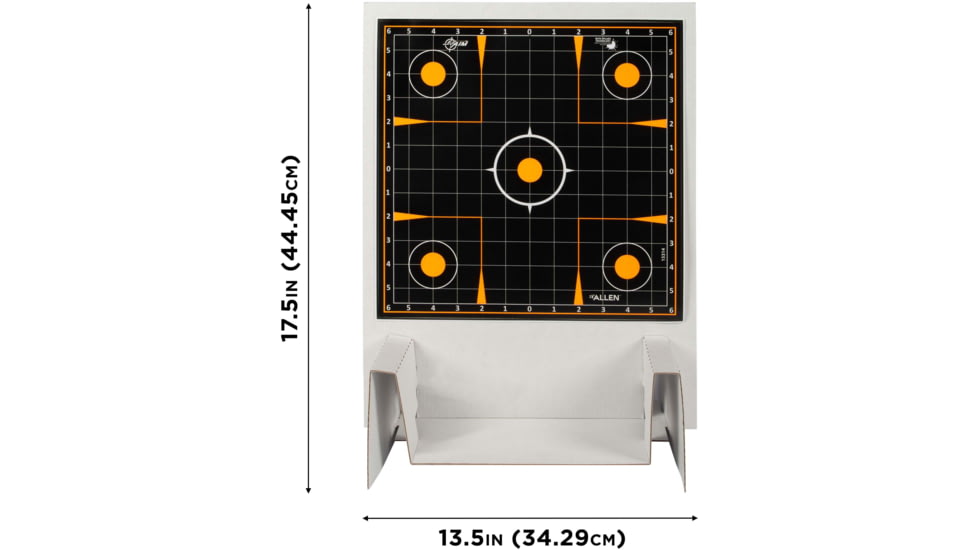 EZ-Aim Sight-In Splash Shooting Kit &amp; Target Stand, 12in Square Adhesive Targets, Black/Orange, 13.5W x 17.5H, 15378