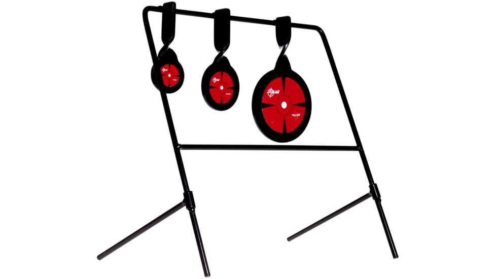 EZ-Aim Triple Deflector Spinner Target System, Rimfire .22 Caliber &amp; Air Guns, Black/Red, 10.75W x 12.5H, 15403
