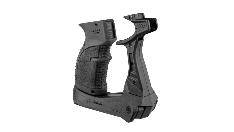FAB Defense AK-47 Quick Deployment Bipod with Integrated AGR-47 Pistol Grip, Black, FX-AKPODB