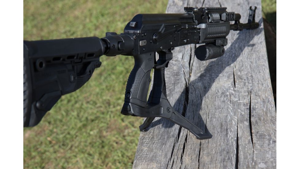 FAB Defense AK-47 Quick Deployment Bipod with Integrated AGR-47 Pistol Grip, Black, FX-AKPODB